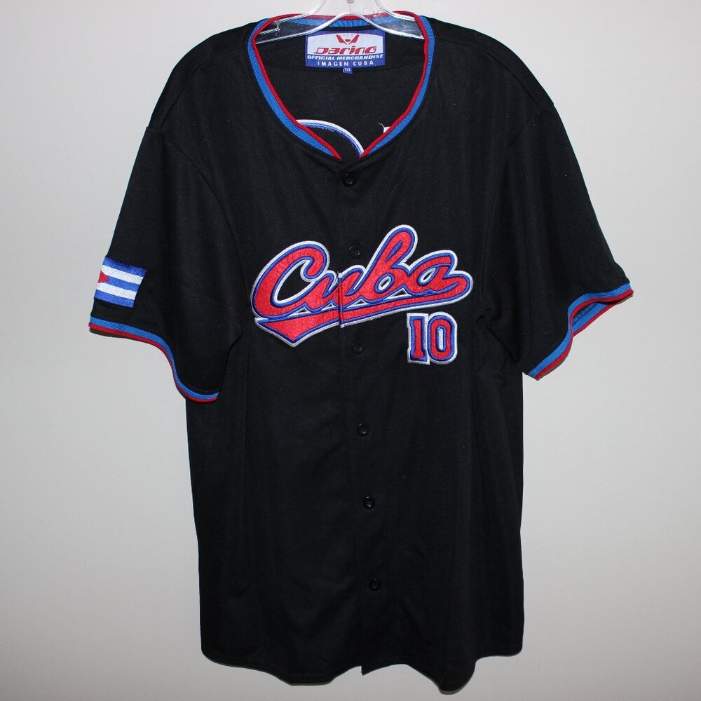 mint vintage 90s Omar Linares #10 Cuba National Team baseball jersey Daring XXL